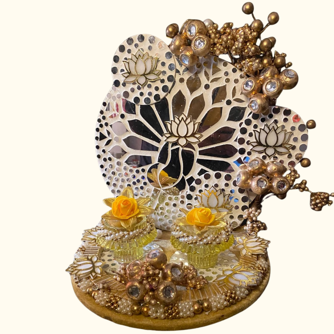 KS PRODUCTS (17) Royal Lotus Ring Ceremony Platter – KSCREATIONS - Image 1