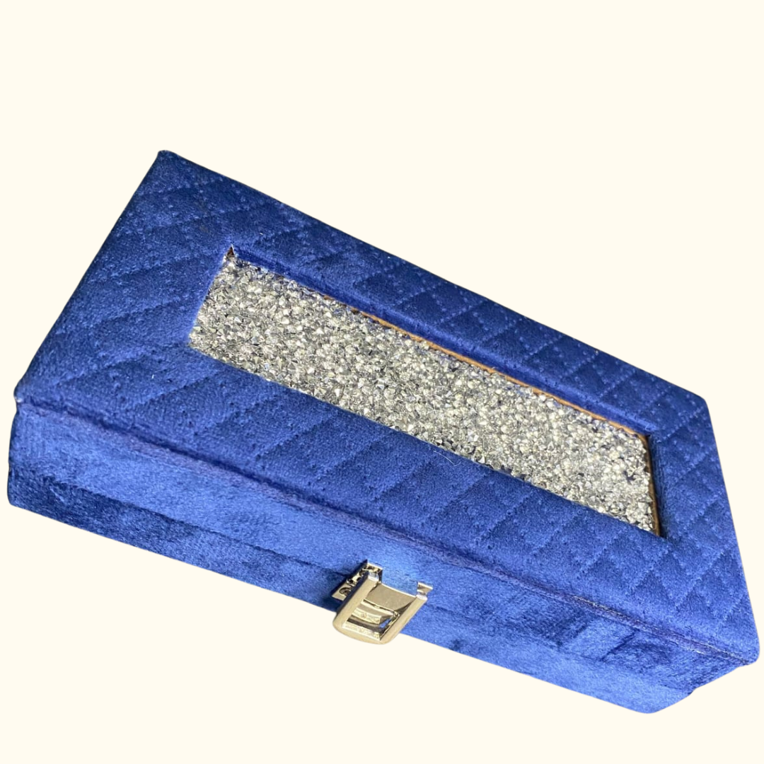 KS PRODUCTS (27) Royal Blue Velvet Crystal Box - Image 1
