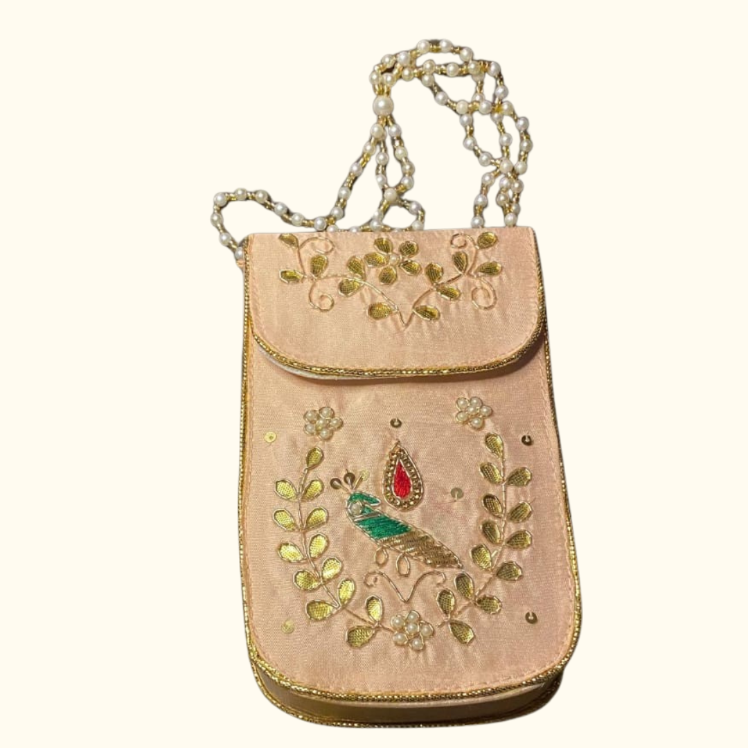 KS PRODUCTS (34) Embroidered Pearl Handle Potli Pouch - Image 1