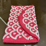 KS Creations Handmade Pearl Embroidered Envelope Clutch for Women | Designer Ethnic Wedding & Party Clutch Bag