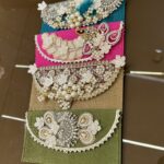 KS Creations Premium Handmade Designer Envelope Clutch for Women | Pearl & Floral Embroidered Bridal Clutch | Wedding & Party Handbag
