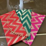 KS Creations Handmade Chevron Embroidered Envelope Clutch for Women | Designer Ethnic Fabric Clutch | Wedding, Festive & Party Handbag