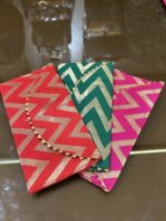 KS Creations Handmade Chevron Embroidered Envelope Clutch for Women | Designer Ethnic Fabric Clutch | Wedding, Festive & Party Handbag