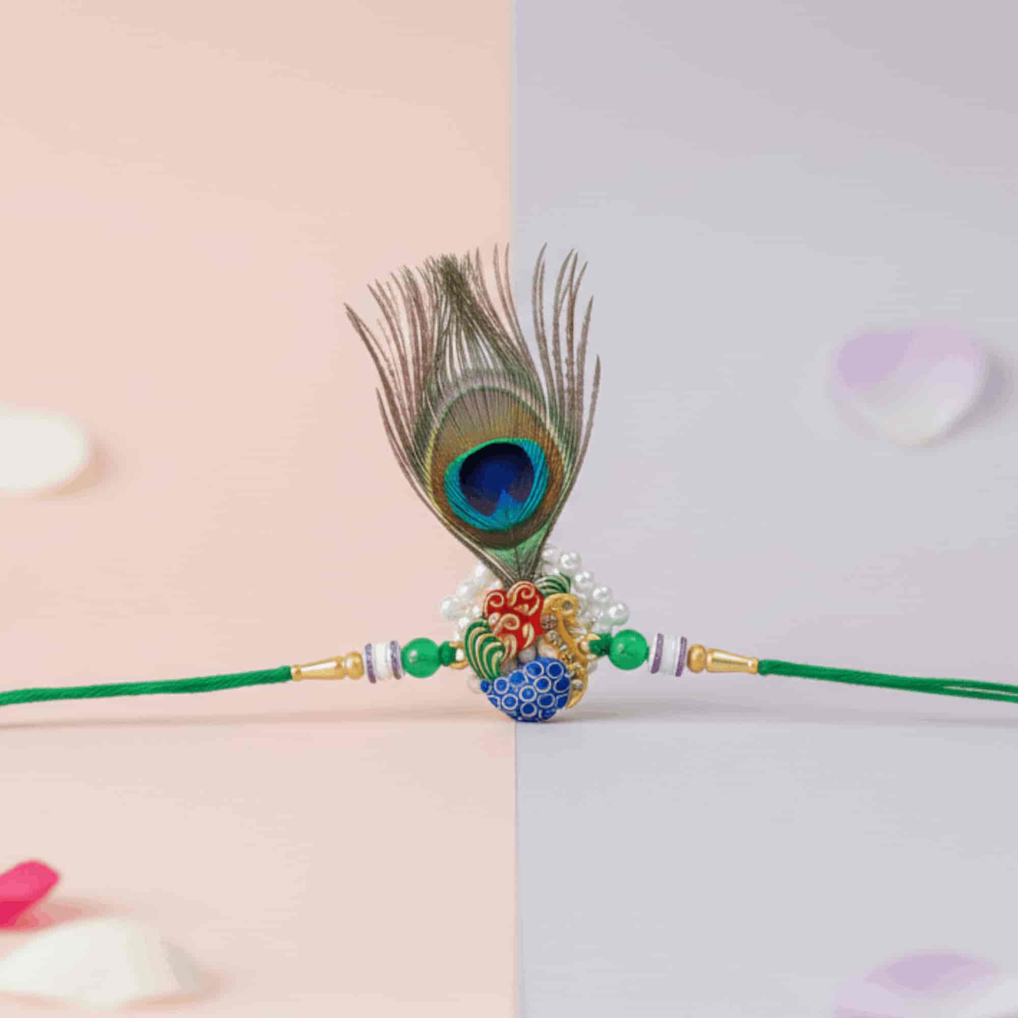 IMG_0671 Peacock feather men rakhi - Image 1